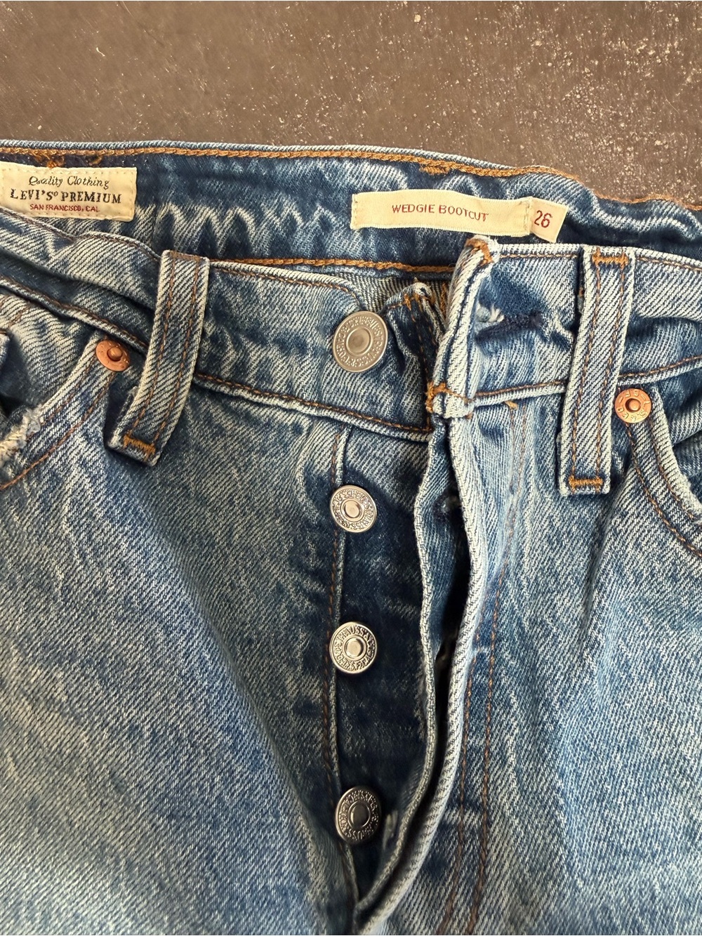 Levi's Light Blue Wedgie Bootcut Jeans - Button Fly